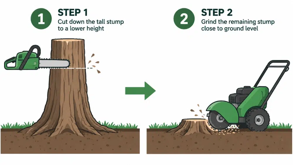 Stump Grinding Techniques: 12 Methods Arborists Use + Images 4 Elevated Stump Grinding stump grinding techniques