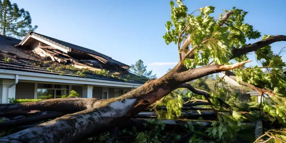 a tree fallen on a house and impacted the whole property which means that the owners are in need of storm damage services in Ottawa a tree fallen on a house and impacted the whole property which means that the owners are in need of storm damage services in Ottawa