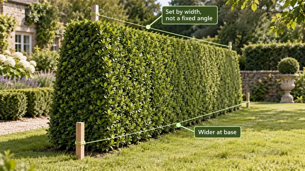 5 Hedge Trimming Techniques : Side, Top, Batter & More 2 Batter Cutting hedge trimming techniques