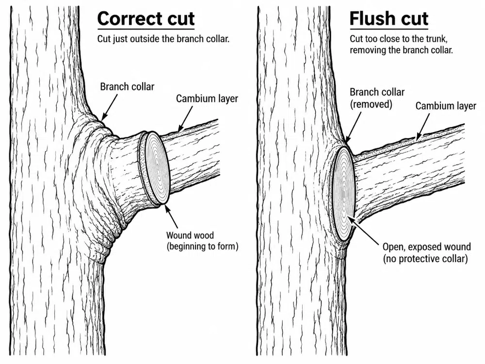 Crown Raising: What It Is & How It's Done for your Trees 3 Branch collar CODIT anatomy crown raising